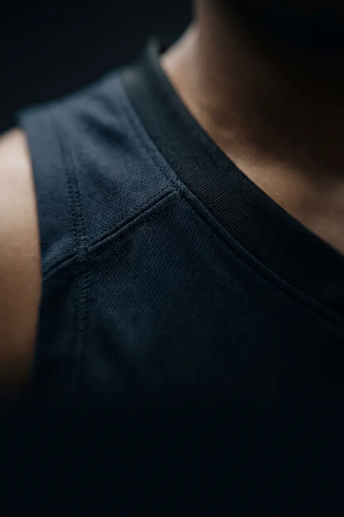Close detail of a technical basketball jersey